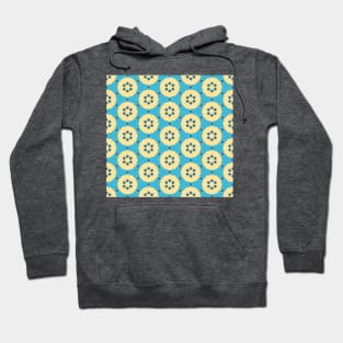 Blue and yellow hippie pattern Hoodie